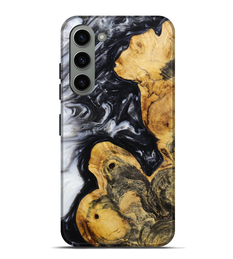 Galaxy S23 Plus Wood+Resin Live Edge Phone Case - Everett (Black & White, 645074)