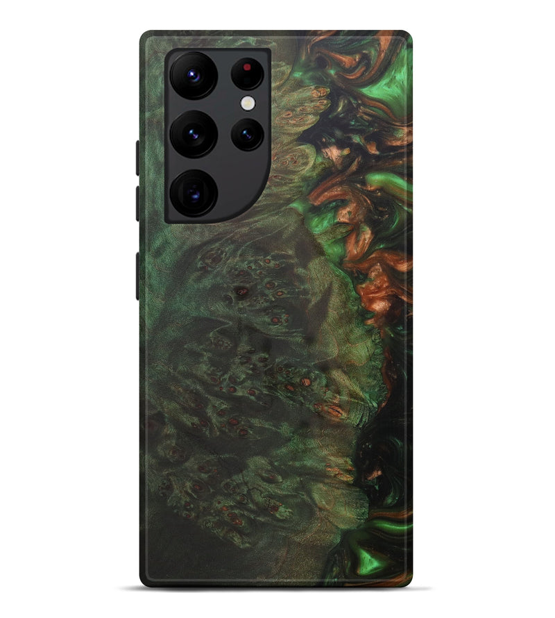 Galaxy S22 Ultra Wood+Resin Live Edge Phone Case - Dolli (Dark Green, 594176)