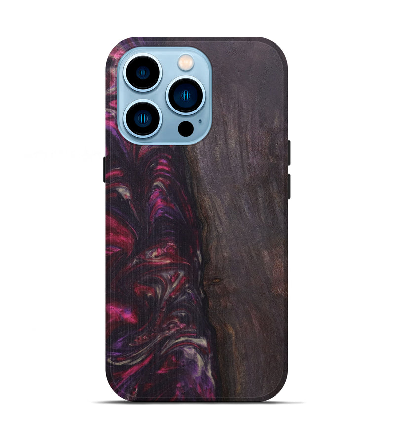 iPhone 14 Pro Wood+Resin Live Edge Phone Case - Monique (Purple, 594786)
