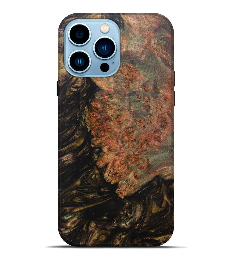 iPhone 14 Pro Max Wood+Resin Live Edge Phone Case - Misbah (Metallic, 600125)