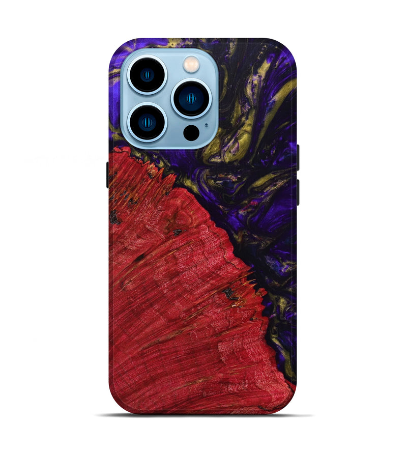 iPhone 14 Pro Wood+Resin Live Edge Phone Case - Kimihiko (Purple, 633236)