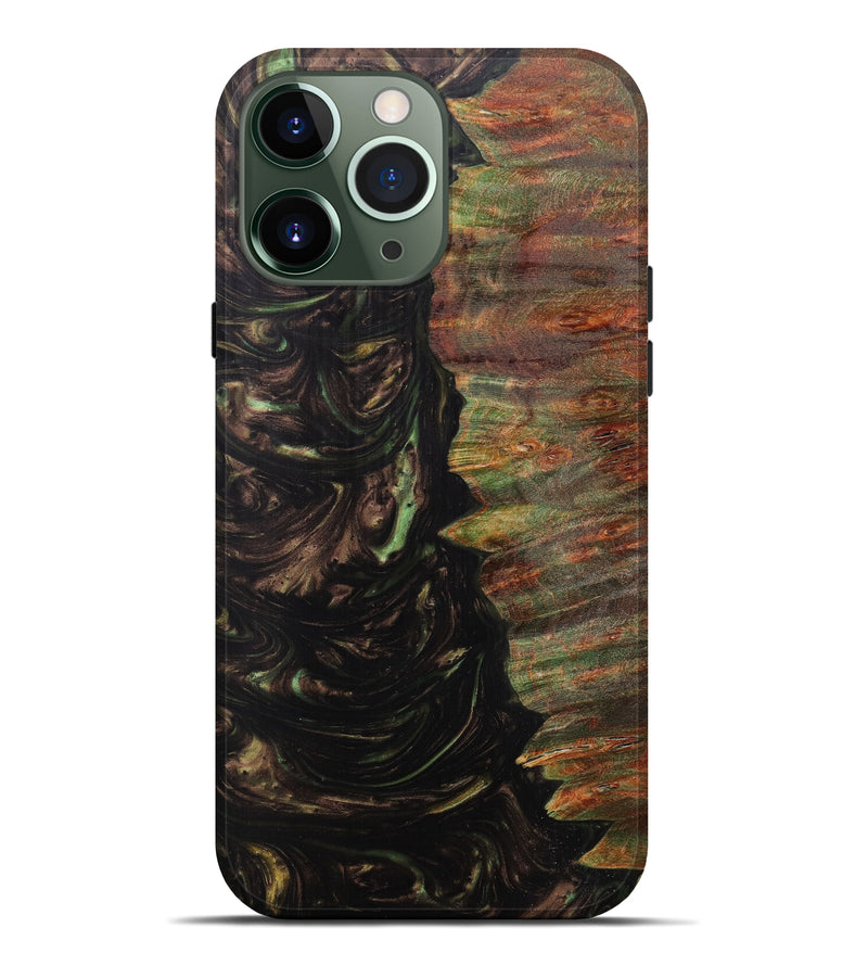 iPhone 13 Pro Max Wood+Resin Live Edge Phone Case - Amber (Metallic, 597296)