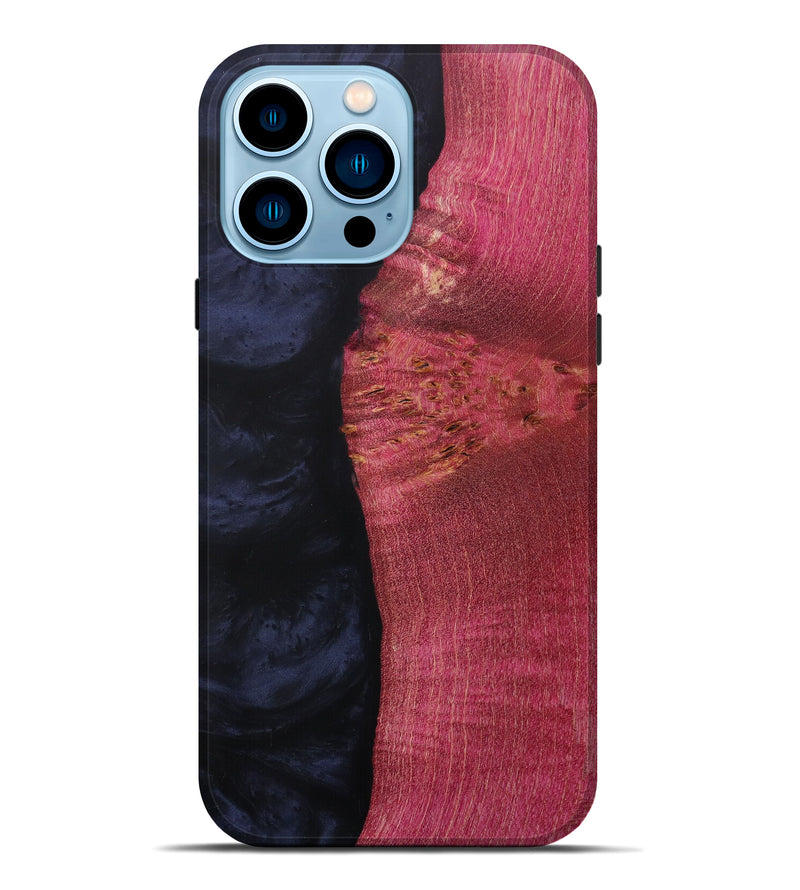iPhone 14 Pro Max Wood+Resin Live Edge Phone Case - Lineth (Pure Black, 604552)