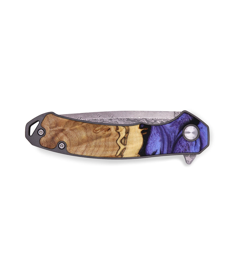 EDC Wood+Resin Pocket Knife - Delbert (Purple, 645147)