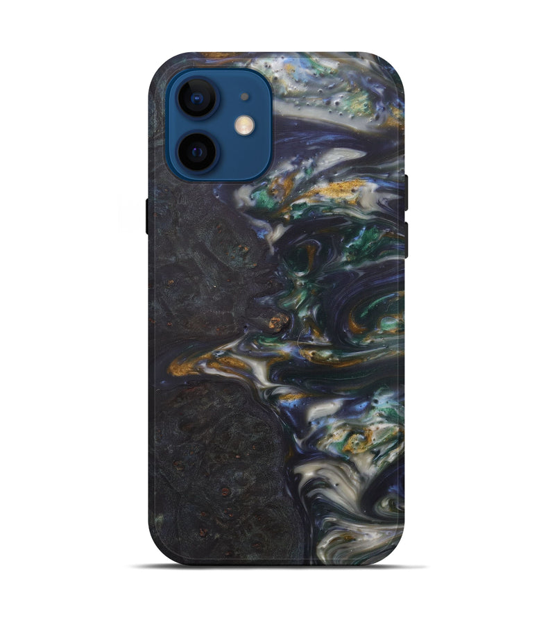 iPhone 12 Wood+Resin Live Edge Phone Case - Albrecht (Dark Blue, 576784)