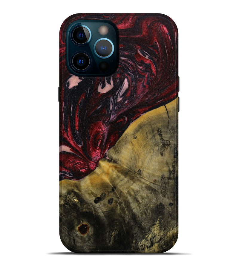 iPhone 12 Pro Max Wood+Resin Live Edge Phone Case - Patrick (Red, 645975)