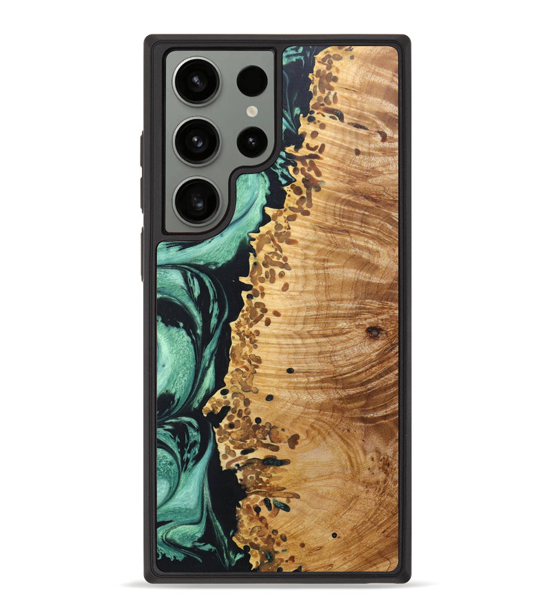 Galaxy S23 Ultra Wood+Resin Phone Case - Jillian (Green, 637452)
