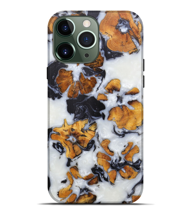 iPhone 13 Pro Max Wood+Resin Live Edge Phone Case - Isahella (Black & White, 597054)