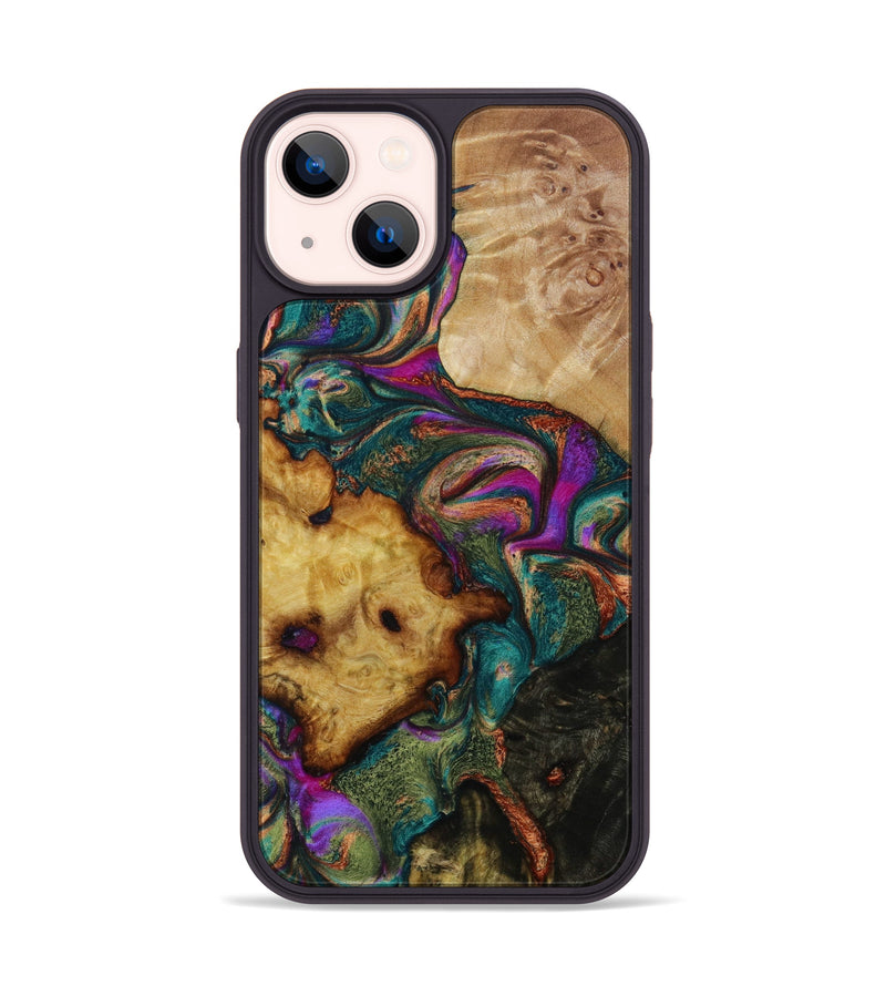 iPhone 14 Wood+Resin Phone Case - Brianna (Mosaic, 646447)