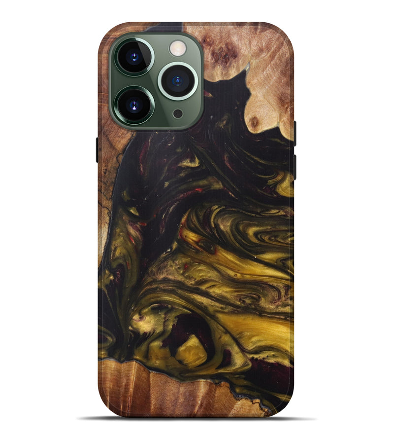 iPhone 13 Pro Max Wood+Resin Live Edge Phone Case - Richie (Metallic, 607183)