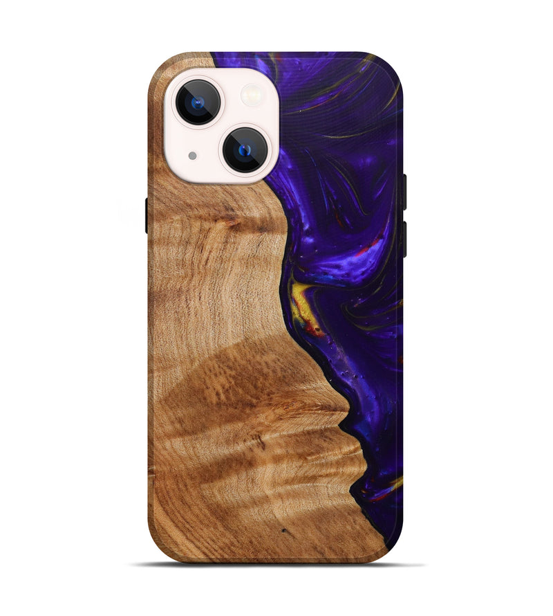 iPhone 13 Wood+Resin Live Edge Phone Case - Graysen (Purple, 614948)