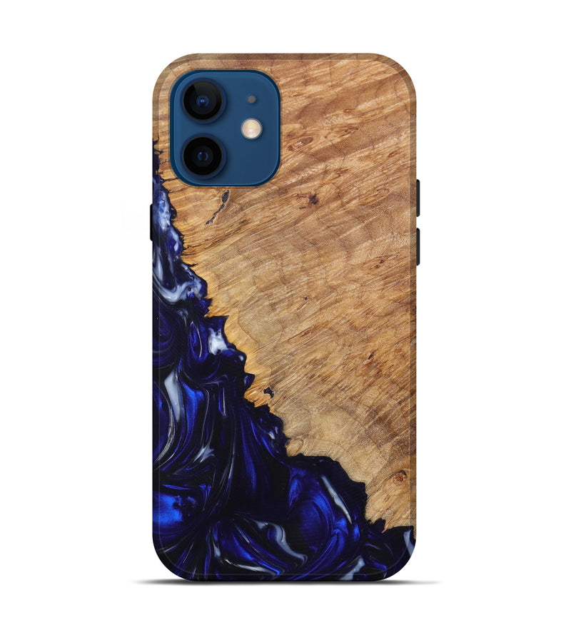iPhone 12 Wood+Resin Live Edge Phone Case - Lorraine (Blue, 616710)