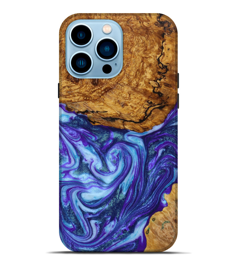 iPhone 14 Pro Max Wood+Resin Live Edge Phone Case - Darin (Artist Pick, 646502)