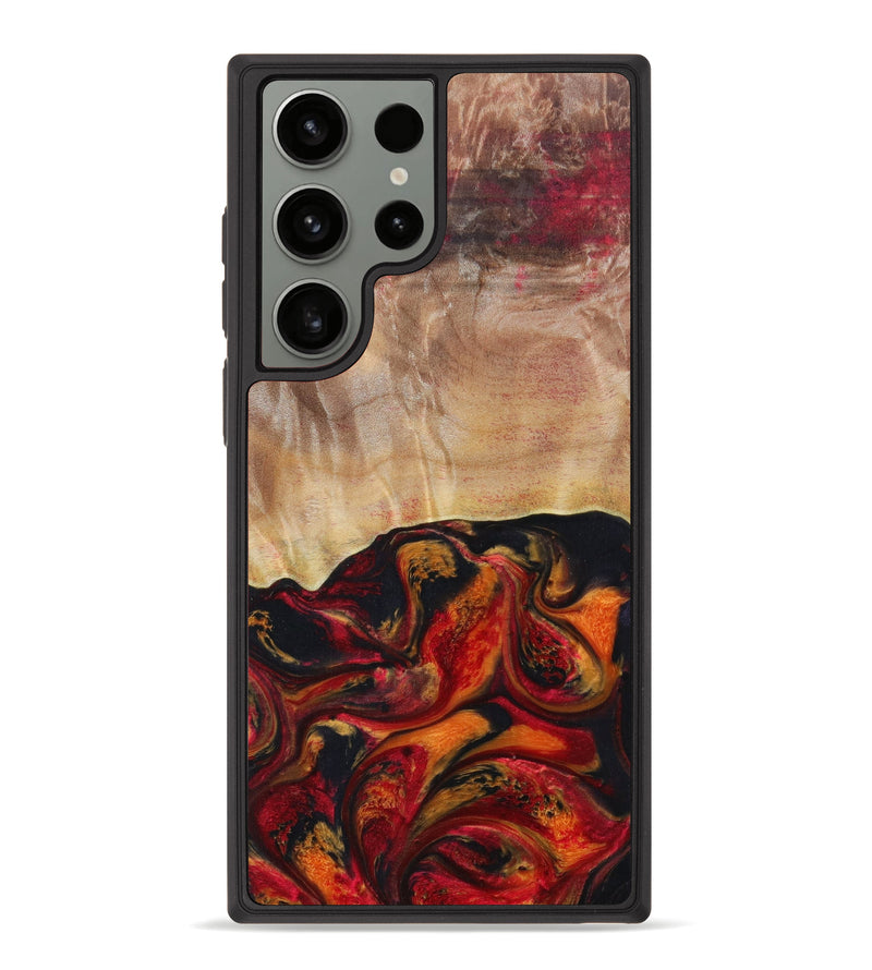 Galaxy S23 Ultra Wood+Resin Phone Case - Hazel (Red, 621207)
