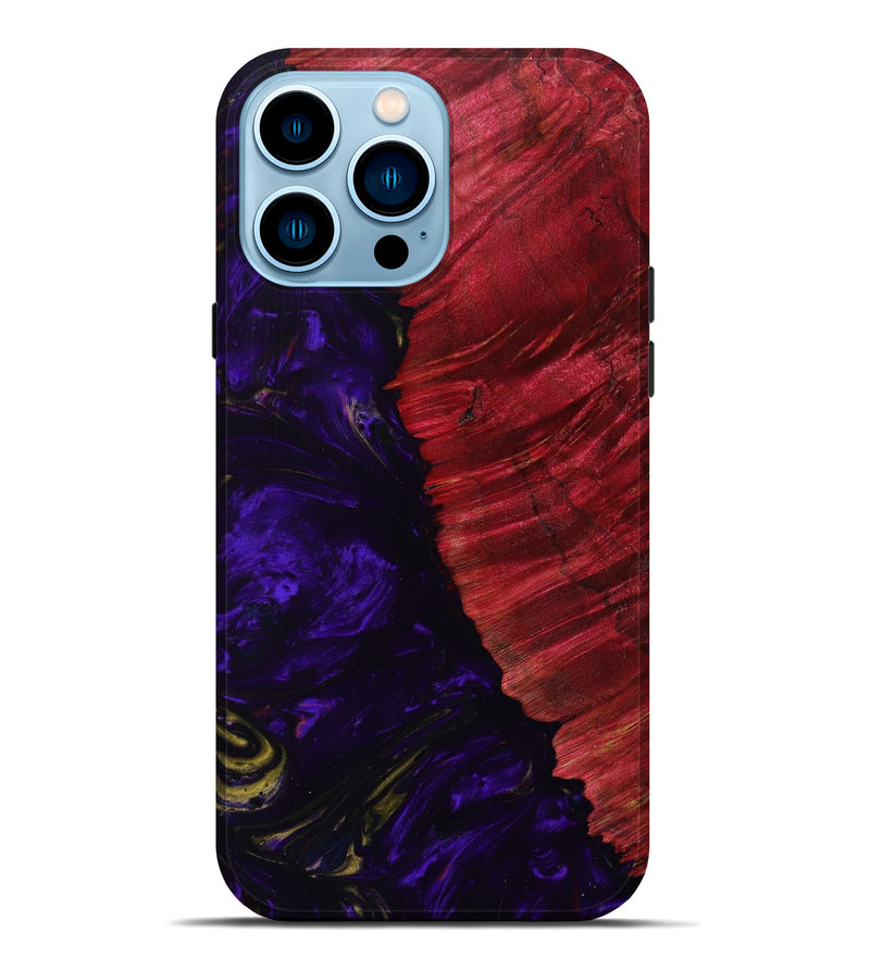 iPhone 14 Pro Max Wood+Resin Live Edge Phone Case - Nayely (Purple, 622969)