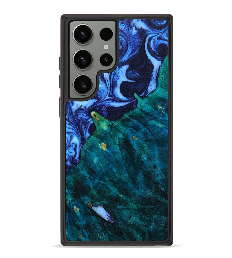 Galaxy S23 Ultra Wood+Resin Phone Case - Chelsea (Blue, 648270)
