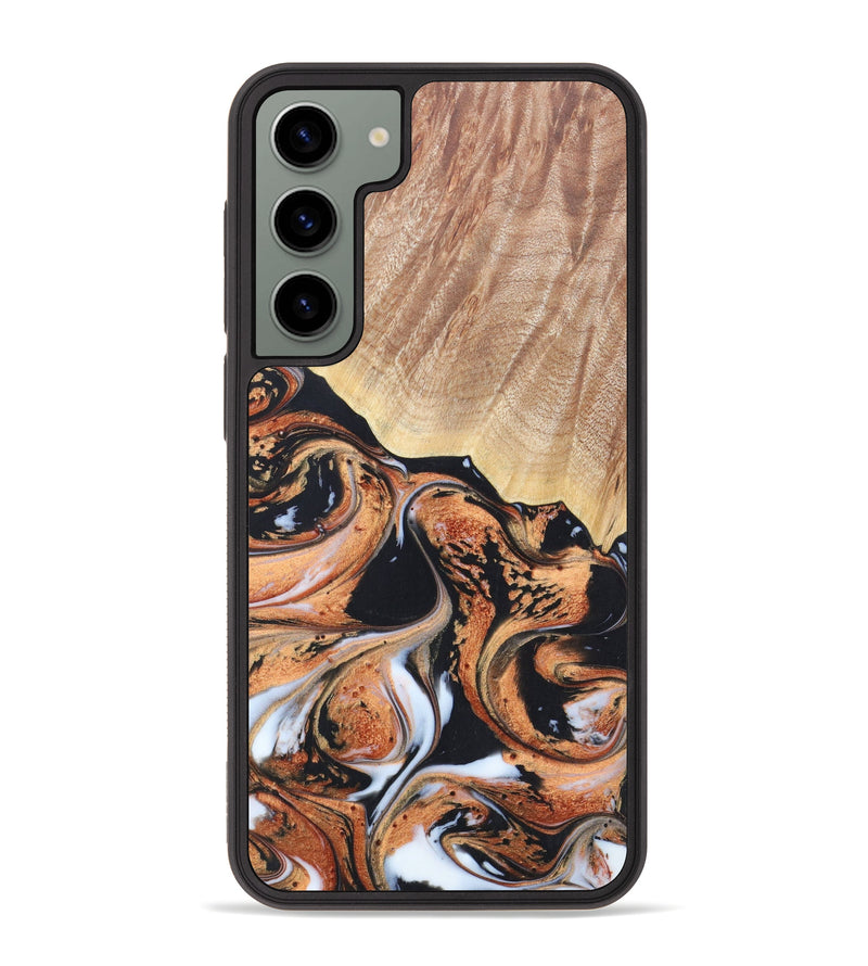 Galaxy S23 Plus Wood+Resin Phone Case - Kensley (Black & White, 624447)