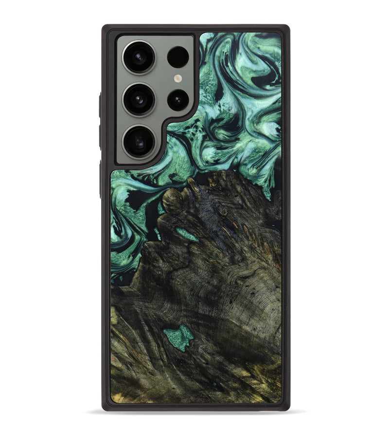 Galaxy S23 Ultra Wood+Resin Phone Case - Brendon (Green, 640838)