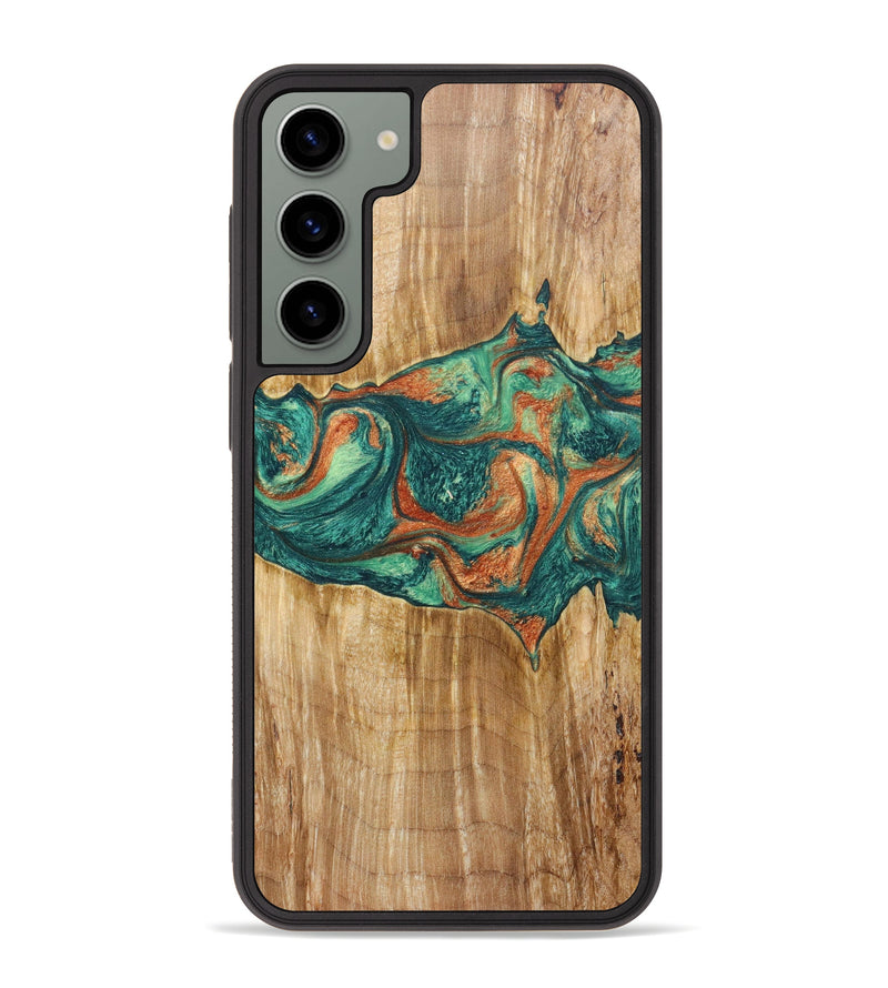 Galaxy S23 Plus Wood+Resin Phone Case - Tessa (Green, 637265)