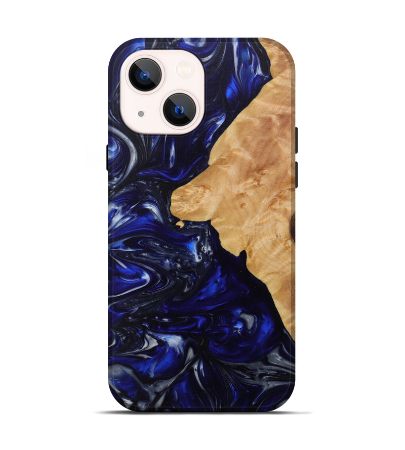 iPhone 13 Wood+Resin Live Edge Phone Case - Alan (Dark Blue, 584082)