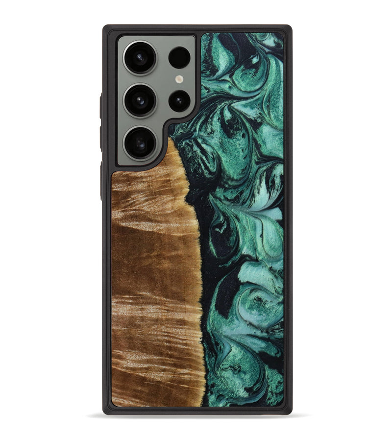 Galaxy S23 Ultra Wood+Resin Phone Case - Messiah (Green, 646167)