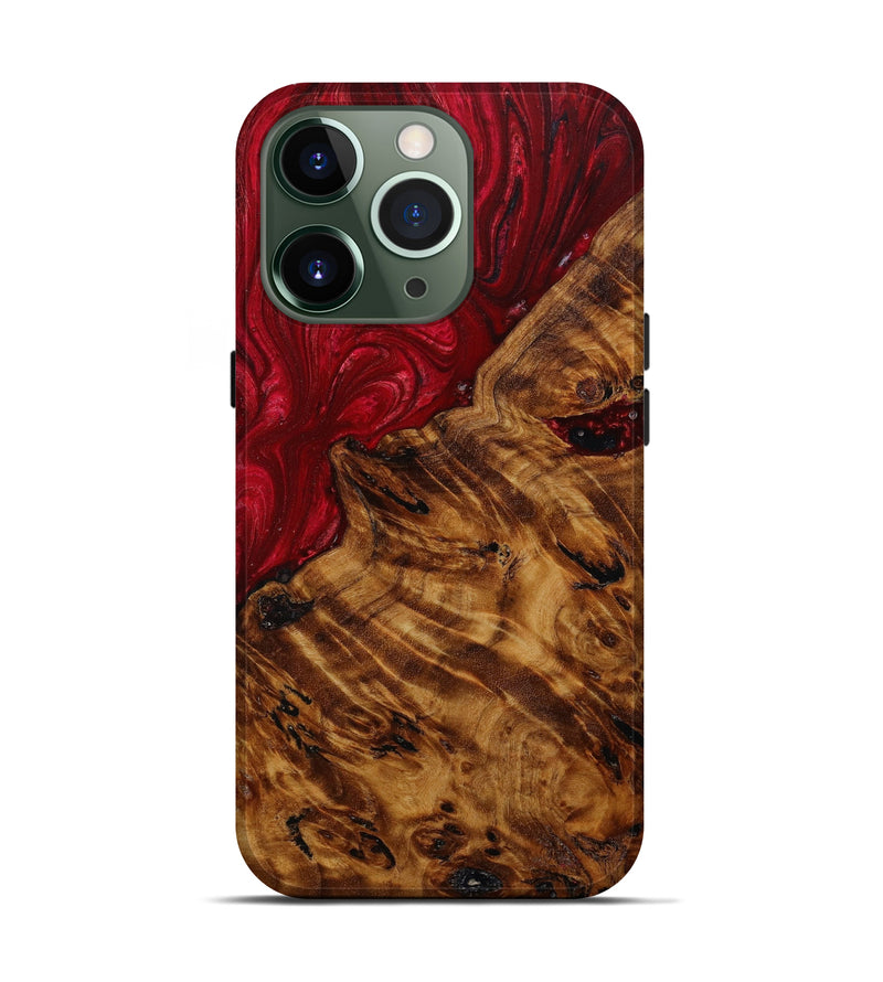 iPhone 13 Pro Wood+Resin Live Edge Phone Case - Jeremy (Red, 644017)