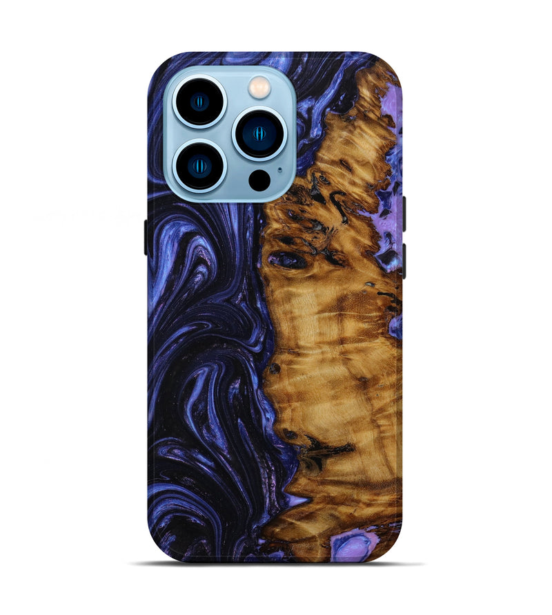 iPhone 14 Pro Wood+Resin Live Edge Phone Case - Doris (Purple, 645977)