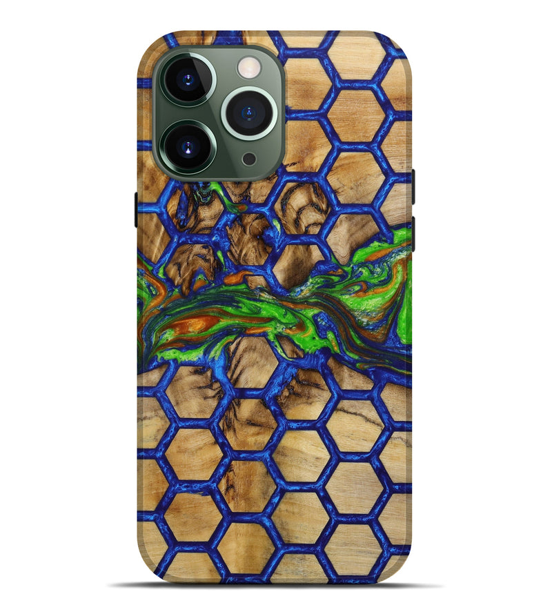 iPhone 13 Pro Max Wood+Resin Live Edge Phone Case - Alicia (Pattern, 647401)
