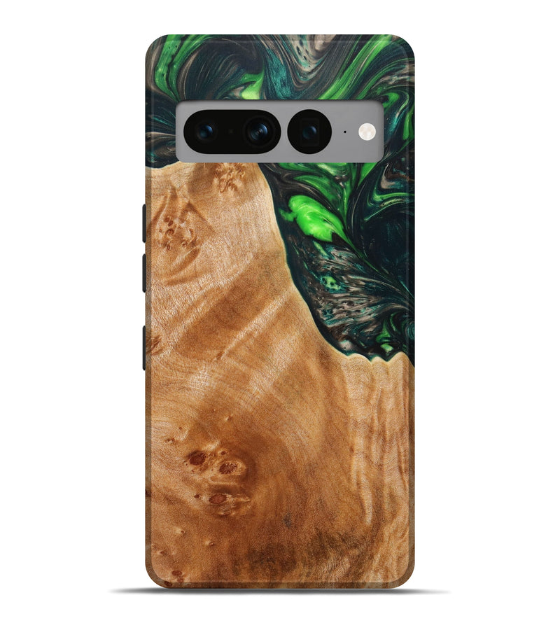 Pixel 7 Pro Wood+Resin Live Edge Phone Case - Kristi (Green, 641121)