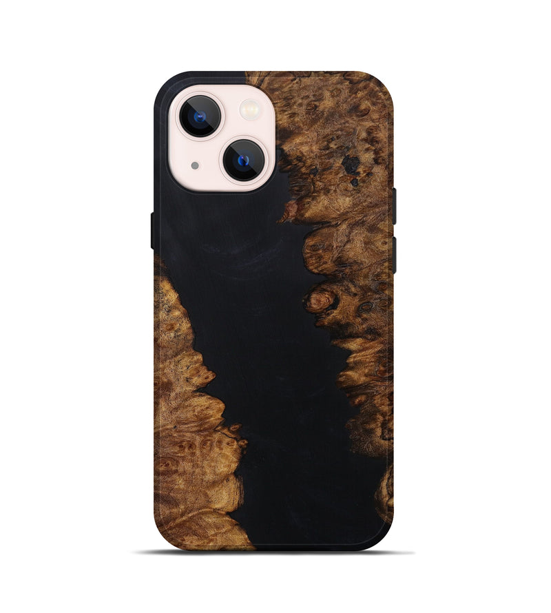 iPhone 13 mini Wood+Resin Live Edge Phone Case - Partap (Pure Black, 604542)