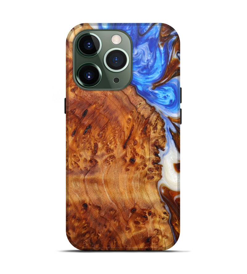 iPhone 13 Pro Wood+Resin Live Edge Phone Case - Dido (Light Blue, 605641)