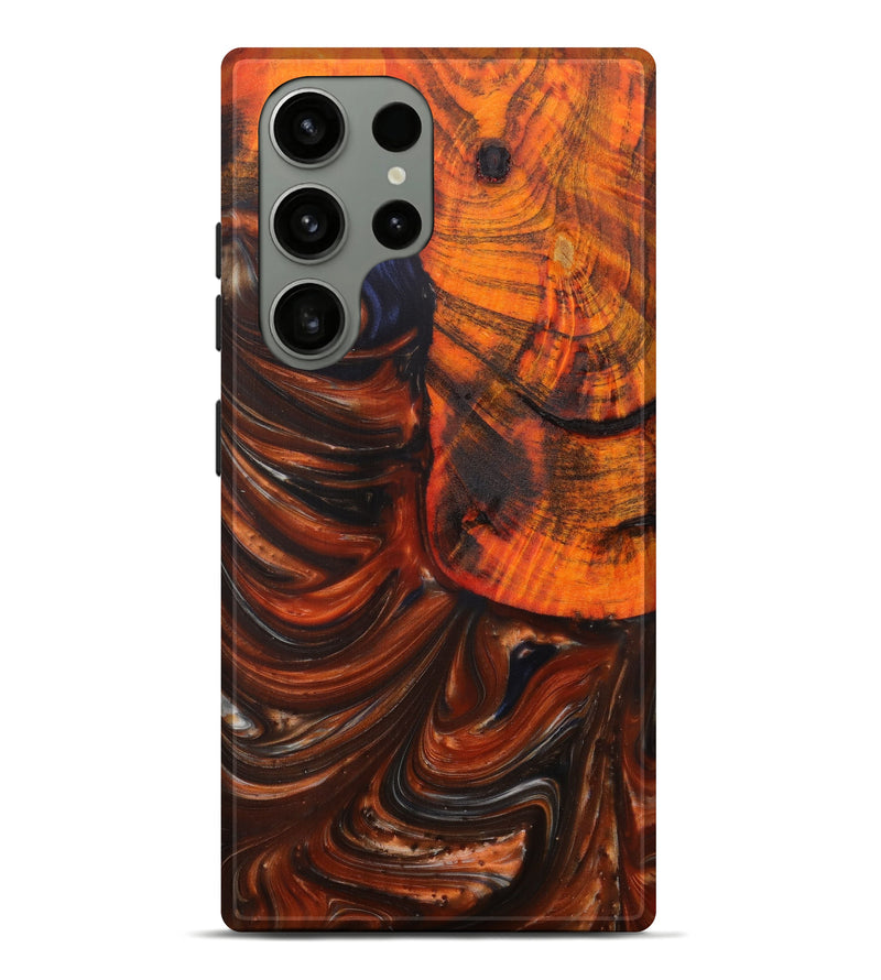 Galaxy S23 Ultra Wood+Resin Live Edge Phone Case - Vivien (Red, 623140)