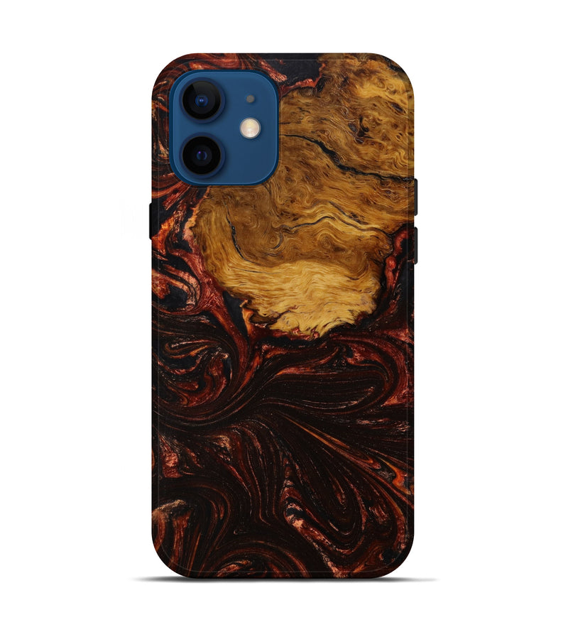 iPhone 12 Wood+Resin Live Edge Phone Case - Julissa (Red, 645624)