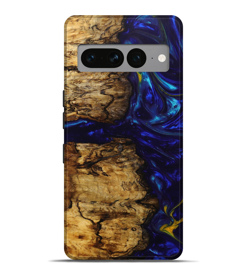 Pixel 7 Pro Wood+Resin Live Edge Phone Case - Arya (Blue, 641064)