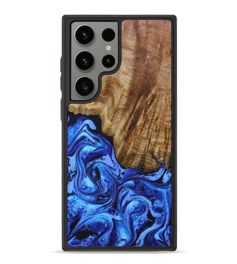 Galaxy S23 Ultra Wood+Resin Phone Case - Jerome (Blue, 638005)