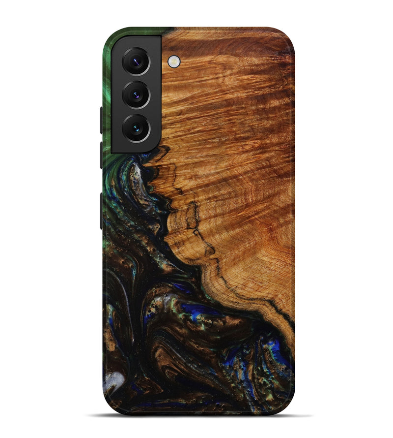 Galaxy S22 Plus Wood+Resin Live Edge Phone Case - Quinn (Dark Green, 610650)