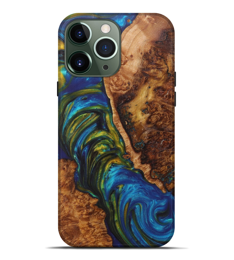 iPhone 13 Pro Max Wood+Resin Live Edge Phone Case - Kiley (Artist Pick, 616950)