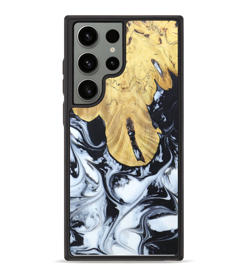 Galaxy S23 Ultra Wood+Resin Phone Case - Krysten (Black & White, 624438)