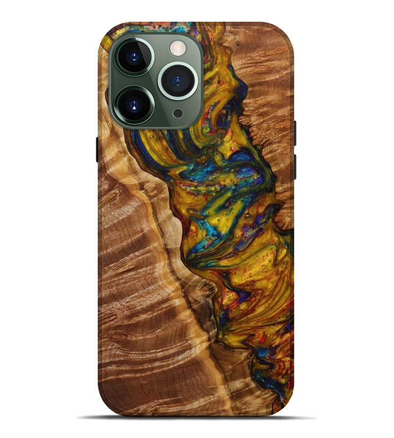 iPhone 13 Pro Max Wood+Resin Live Edge Phone Case - Conner (Metallic, 610812)