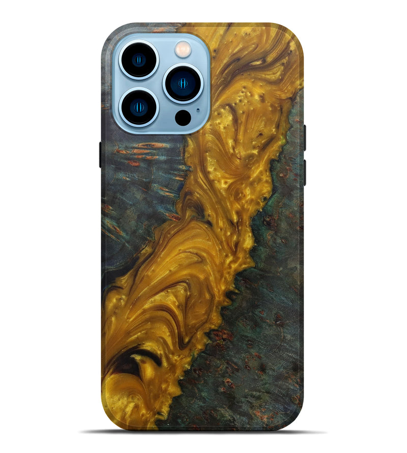 iPhone 14 Pro Max Wood+Resin Live Edge Phone Case - Torcac (Metallic, 590681)