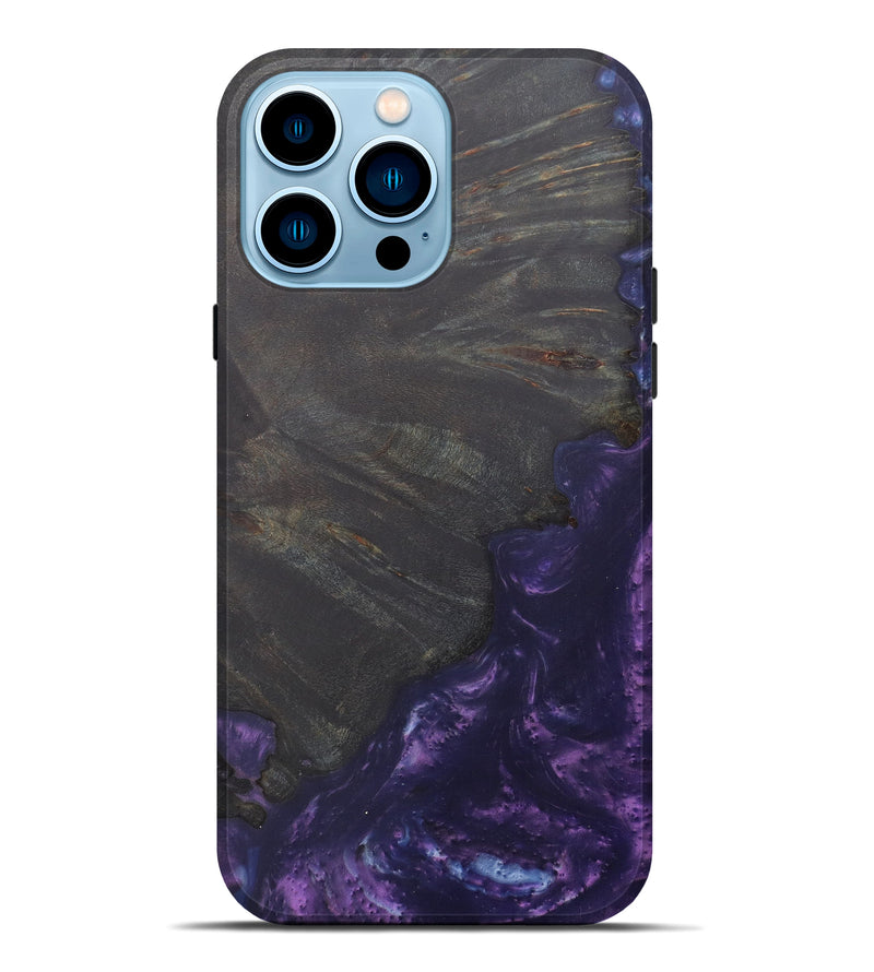 iPhone 14 Pro Max Wood+Resin Live Edge Phone Case - Tanya (Purple, 592519)
