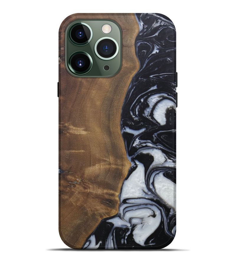 iPhone 13 Pro Max Wood+Resin Live Edge Phone Case - Melissa (Black & White, 588646)