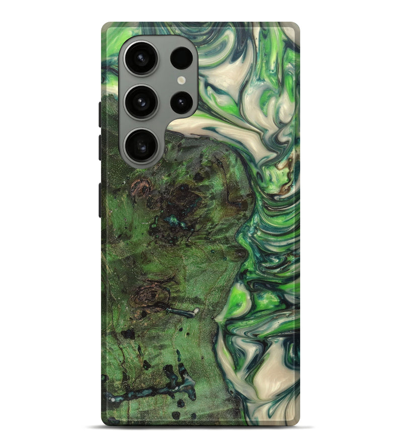 Galaxy S23 Ultra Wood+Resin Live Edge Phone Case - Gaige (Green, 623560)