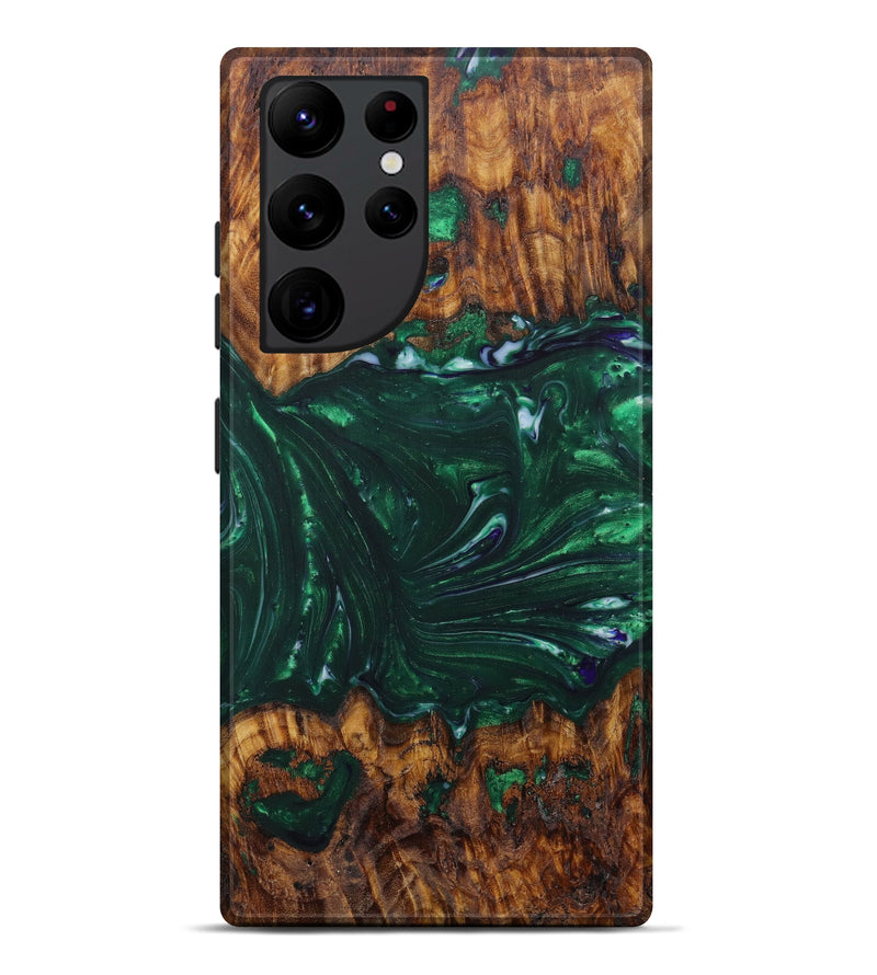 Galaxy S22 Ultra Wood+Resin Live Edge Phone Case - Francine (Dark Green, 597262)