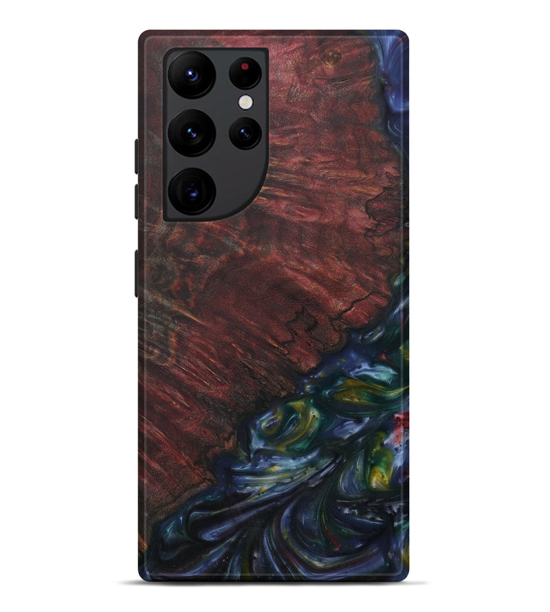 Galaxy S22 Ultra Wood+Resin Live Edge Phone Case - Edee (Dark Blue, 580055)