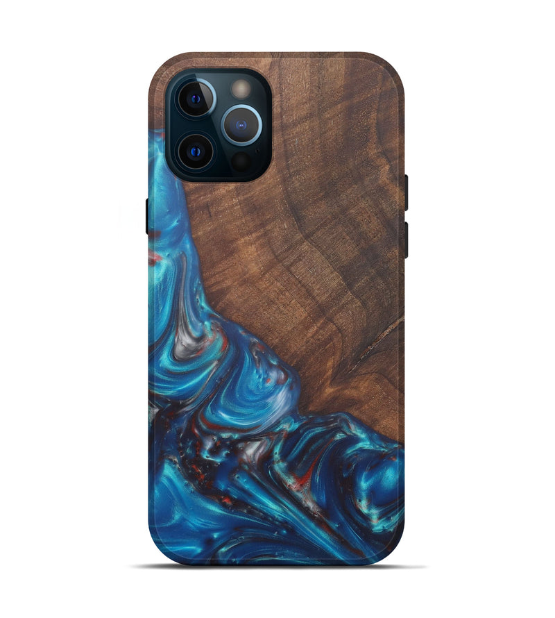 iPhone 12 Pro Wood+Resin Live Edge Phone Case - Annice (Light Blue, 579123)