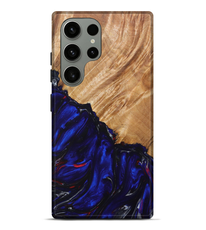 Galaxy S23 Ultra Wood+Resin Live Edge Phone Case - Aiden (Blue, 630434)