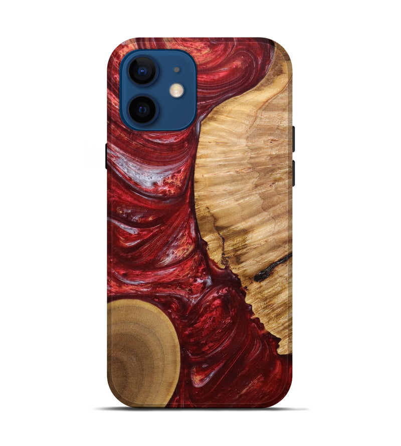 iPhone 12 Wood+Resin Live Edge Phone Case - Aidan (Red, 635114)