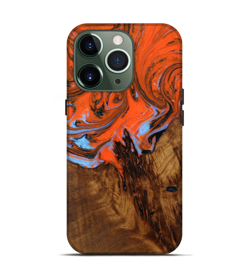 iPhone 13 Pro Wood+Resin Live Edge Phone Case - Alfred (Red, 644797)