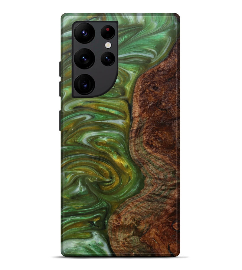 Galaxy S22 Ultra Wood+Resin Live Edge Phone Case - Auberta (Dark Green, 596609)